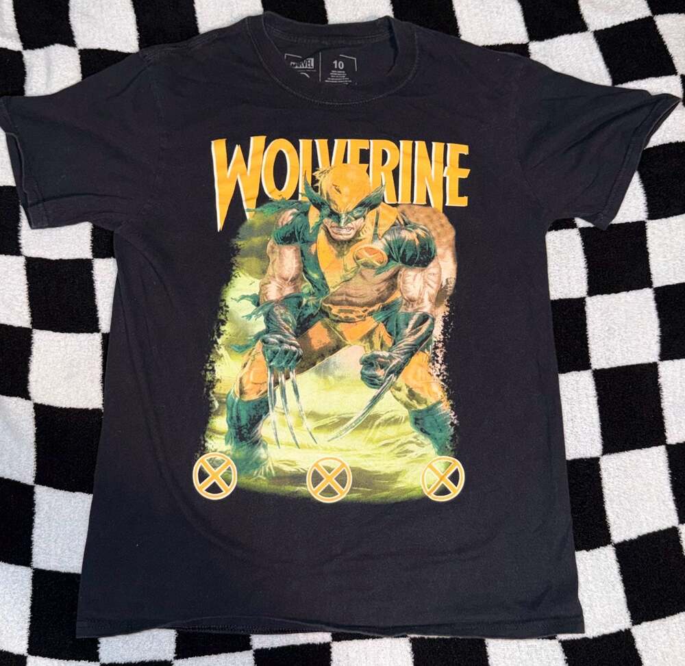 Marvel X-Men Wolverine Battle Stance Black T-Shirt Size 10